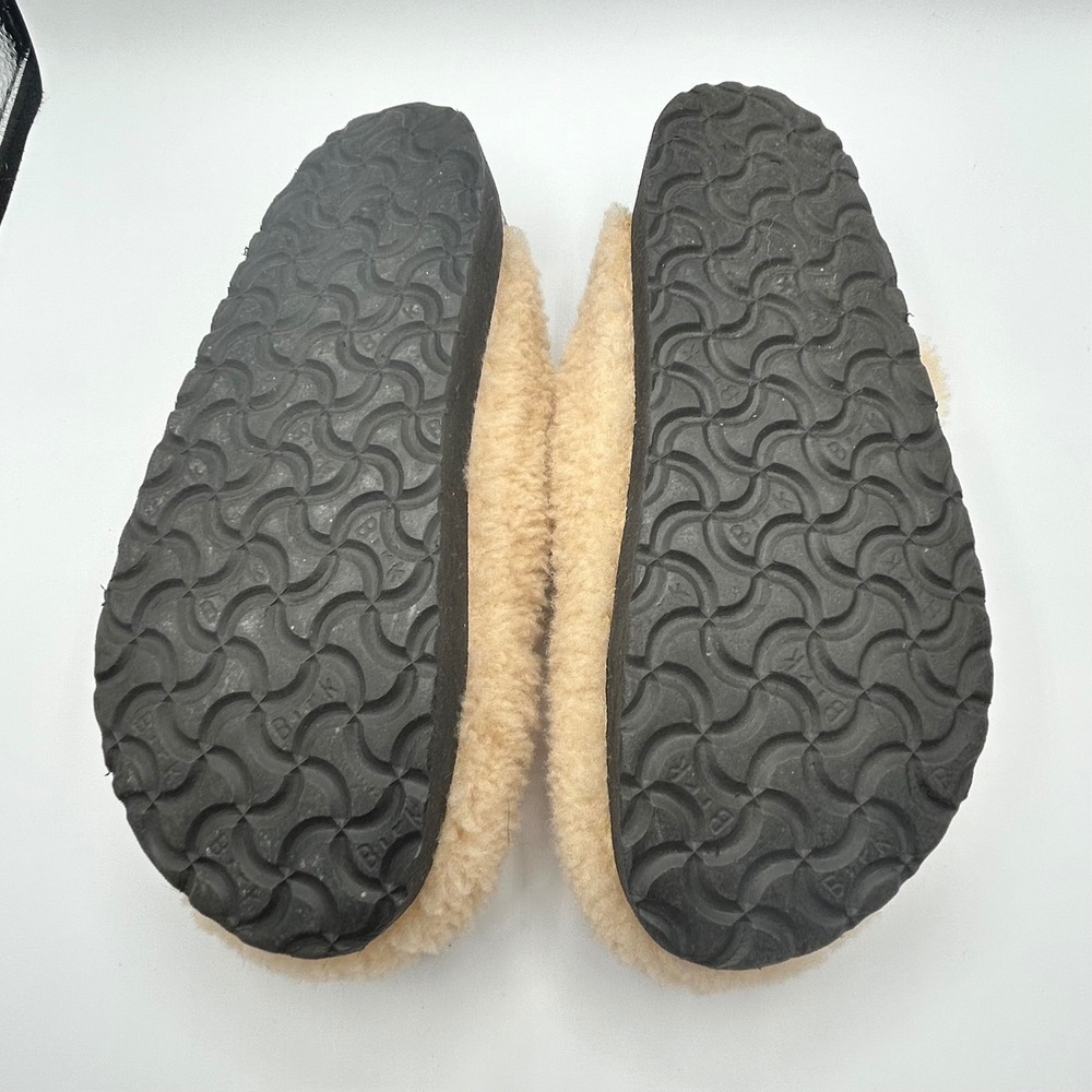 Papillio‎ Birkenstock Boston Big Buckle Teddy Shearling Platform Clogs Beige 38 - Picture 6 of 8